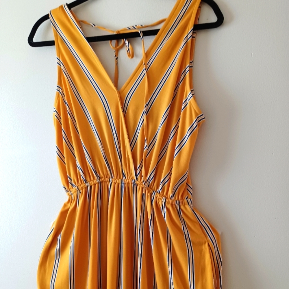 NWOT MTS Golden Yellow Wide Leg Jumpsuit Size Small